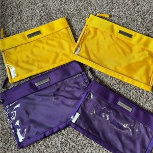 Lily jade Yellow and Purple Transparent Pouches large and medium size